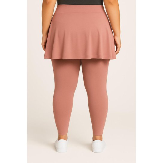 Calça Legging E Saia Babado Em Plus Size Tapa BumBum WOLFOX Em Suplex