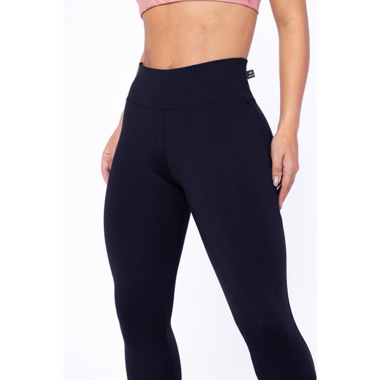 Calça Legging Feminina Poliamida Lisa Tecido Muito Grosso Cós Alto Confortável Wolfox