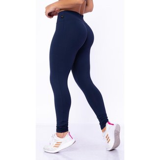 Calça Legging Feminina Poliamida Lisa Tecido Muito Grosso Cós Alto Confortável Wolfox
