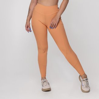 Calça Legging Fitness Feminina Textura Canelado Bolso Poliamida
