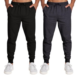 Calça Masculina Moletom Flanelada Slim Bolsos Algodão Kit 2
