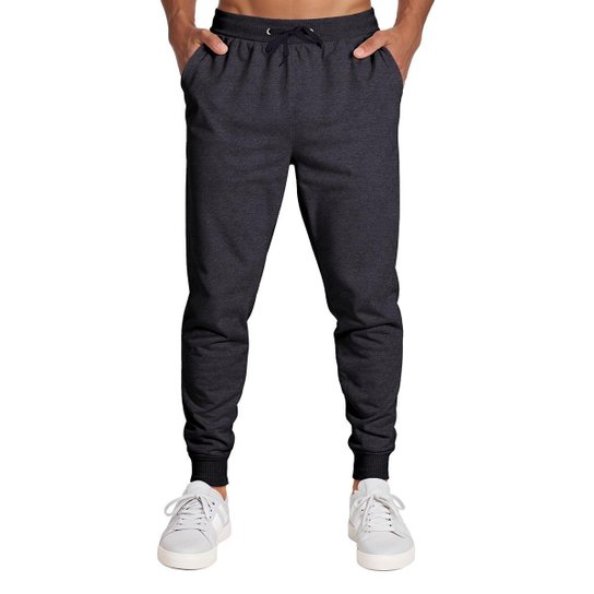 Calça Masculina Moletom Flanelada Slim Bolsos Algodão Kit 2