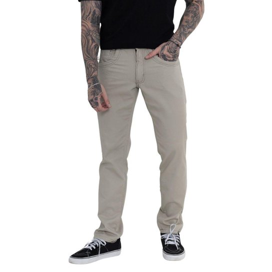 Calça Masculina Sarja Confortável Premium Tendência Street