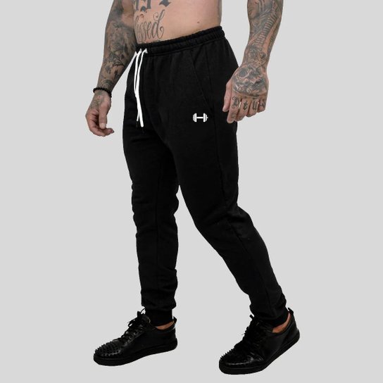 Calça Moletom Masculino Jogger Slim Agasalho Flanelado Academia Peso