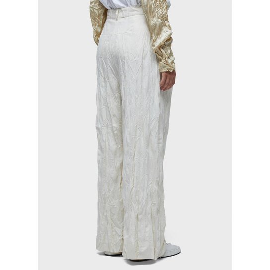Calça wrinkledd satin + tricoline OSKLEN