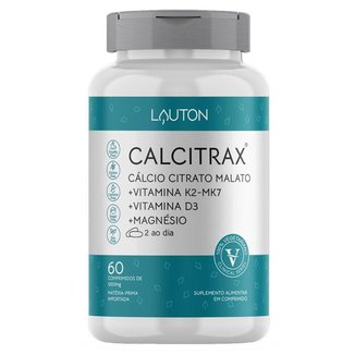 Calcitrax Cálcio Citrato Malato K2 MK7 60 Comprimidos - Lauton