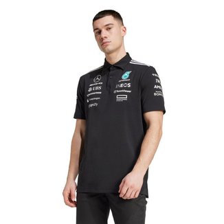 Camisa Adidas Polo Preta Mercedes - AMG Petronas Fórmula 1 Team Masculina