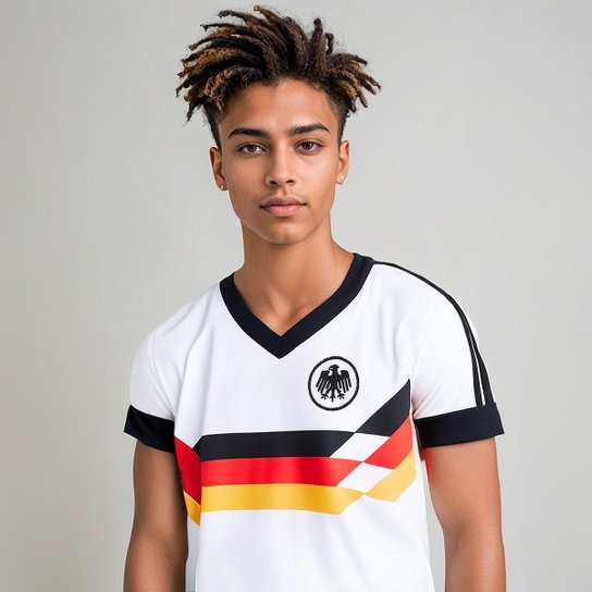 Camisa Alemanha Retrô Infantil Juvenil Unissex