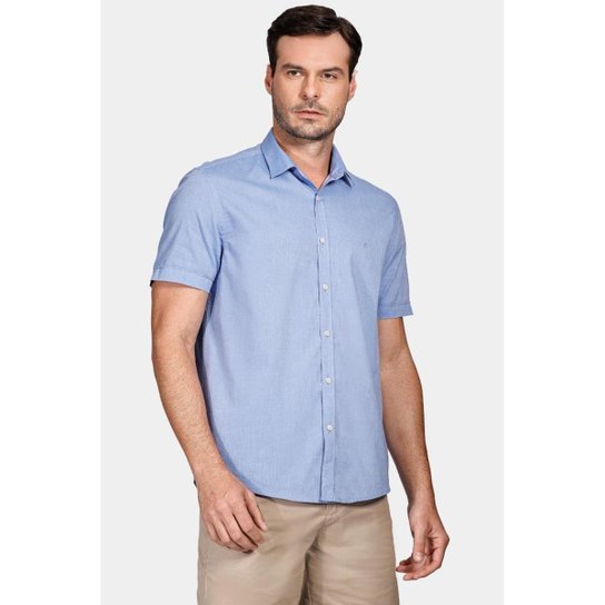 Camisa Aramis Manga CurtaAntilia Azul Jeans