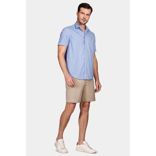 Camisa Aramis Manga CurtaAntilia Azul Jeans
