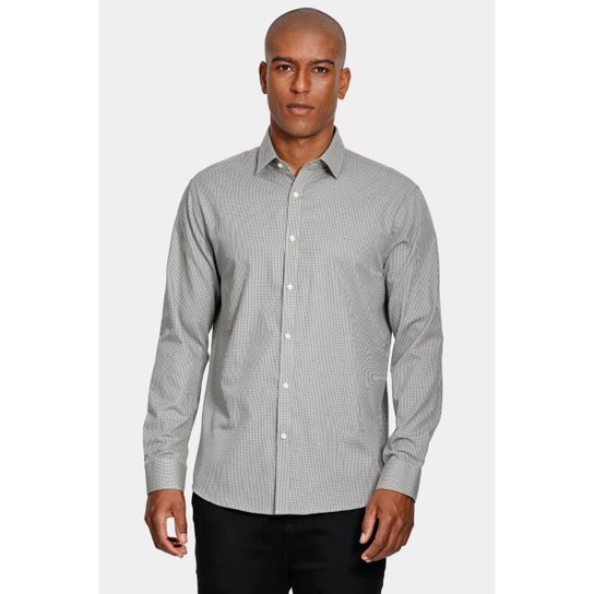 Camisa Aramis Manga Longa Cosmo Slim Algodão Micro Xadrez