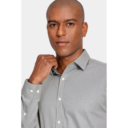 Camisa Aramis Manga Longa Cosmo Slim Algodão Micro Xadrez