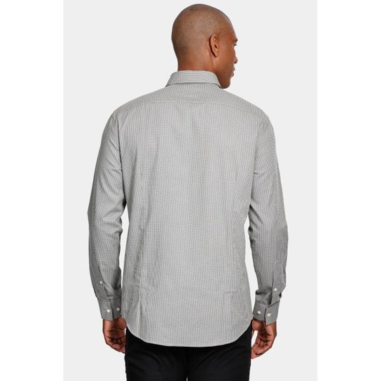 Camisa Aramis Manga Longa Cosmo Slim Algodão Micro Xadrez