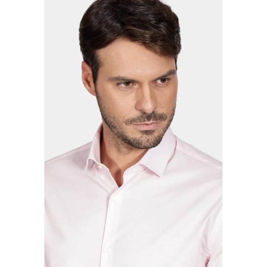 Camisa Aramis Manga Longa Regular Stretch Liso Rosa
