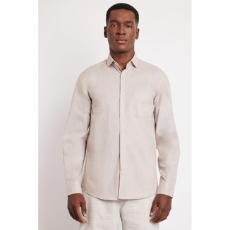 Camisa Aramis Manga LongaFil a Fil Areia