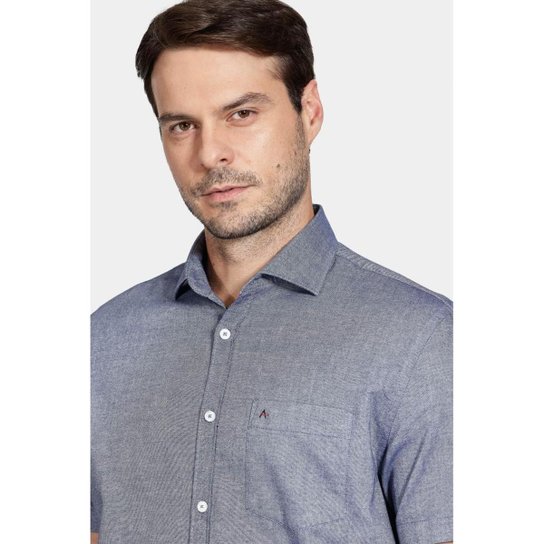Camisa Aramis Regular Bolso Colors Azul Escuro
