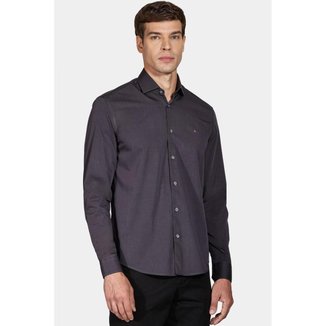 Camisa Aramis Regular Manga Longa Fil a Fil Grafite