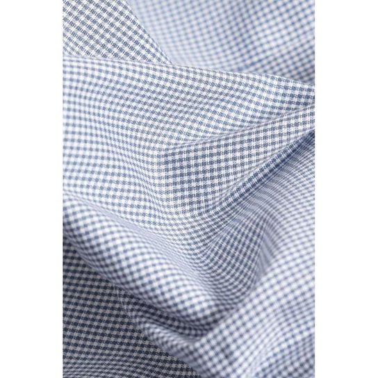 Camisa Aramis Slim Micro Xadrez Branco Com Azul Médio