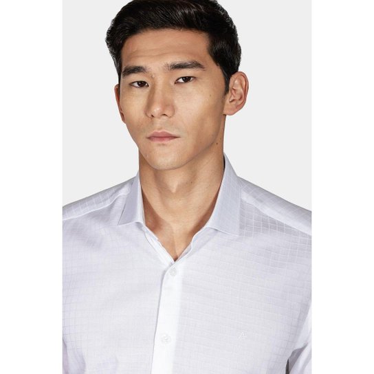 Camisa Aramis Slim Tricoline Maquinetada Branco