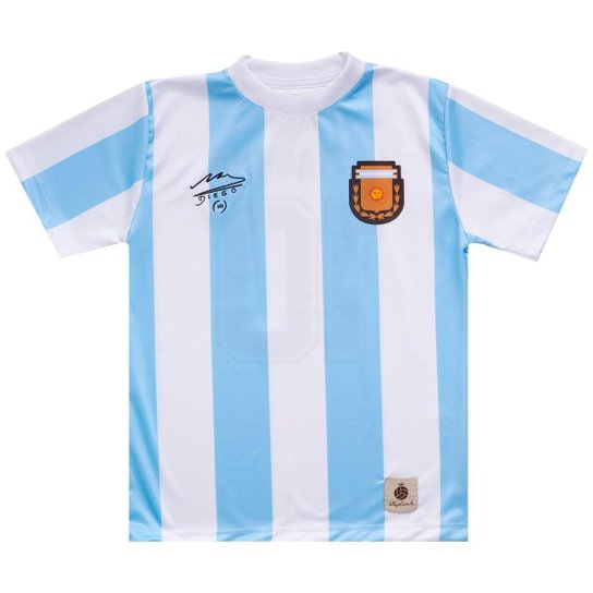 Camisa Argentina Maradona Retrô 1986 Infantil Juvenil Unissex
