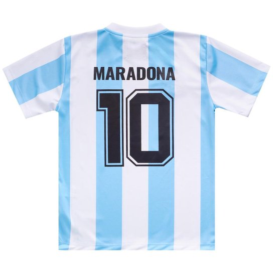 Camisa Argentina Maradona Retrô 1986 Infantil Juvenil Unissex