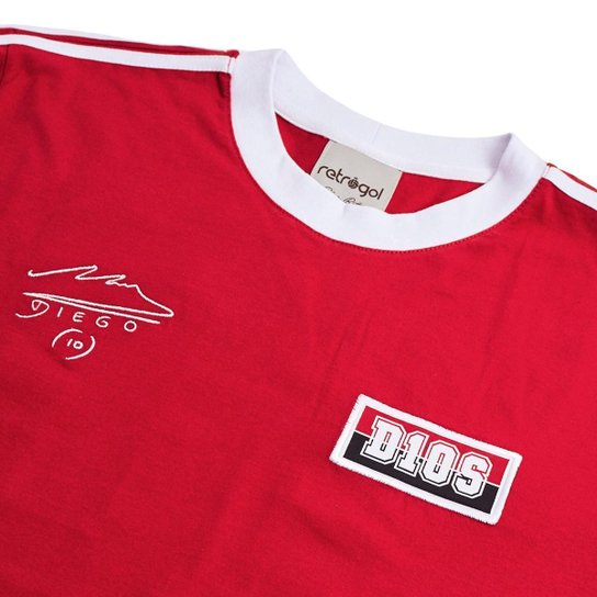 Camisa Argentino Juniors Retrô Maradona Manga Longa Masculino