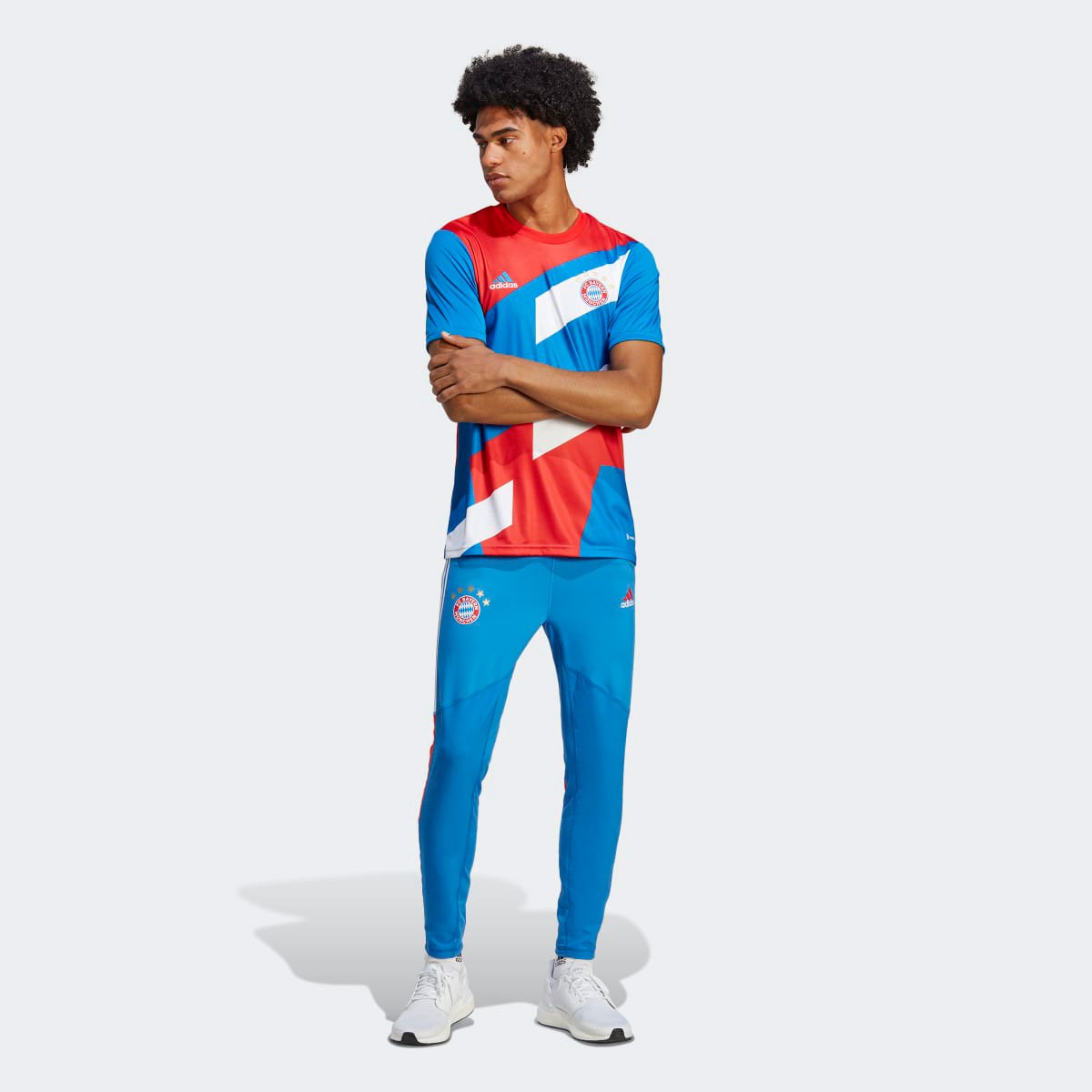  Bayern München シャツ 青・赤　バイエルンミュンヘン Camisa Bayern de Munique 23/24 s/n° Pré Jogo Adidas Masculina