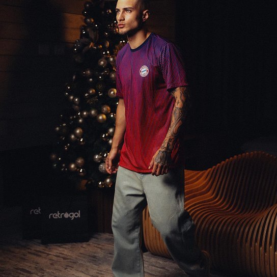 Camisa Bayern De Munique Degradê Vermelho Masculina