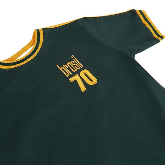 Camisa Brasil 70 Retrô Infantil Juvenil Unissex