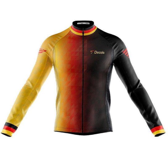 Camisa Ciclismo Copa Alemanha Longa Proteção Uv Zíper Full Decole