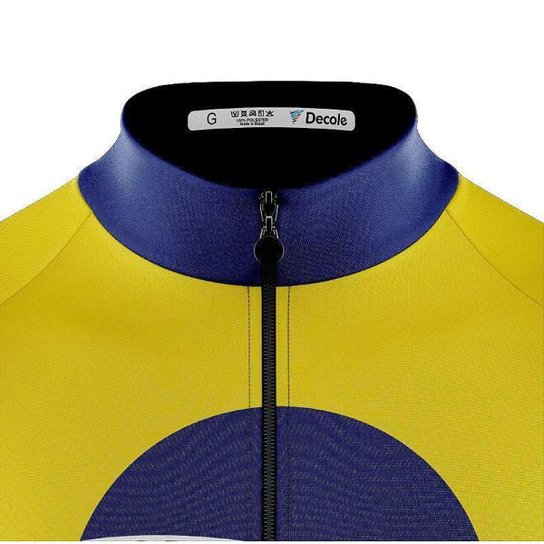 Camisa Ciclismo Copa Brasil Manga Longa Zíper Total Uv Bike Mtb Decole