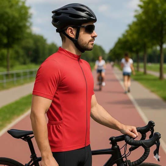 Camisa Ciclismo Masculino Mtb Proteção UV 30+ Tecido Dry Zíper e 3 Bolsos