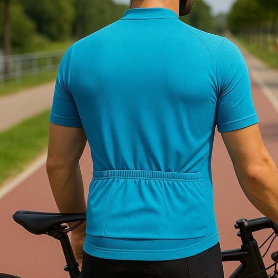 Camisa Ciclismo Masculino Mtb Proteção UV 30+ Tecido Dry Zíper e 3 Bolsos