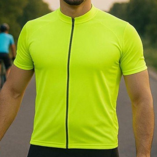 Camisa Ciclismo Masculino Mtb Proteção UV 30+ Tecido Dry Zíper e 3 Bolsos