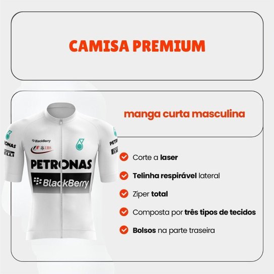Camisa de Ciclismo Masculina Premium Ziper Total Confortável Preoteção Uv Respirável