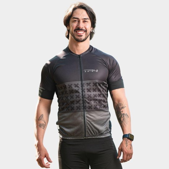 Camisa de Ciclismo Masculina Premium Ziper Total Confortável Preoteção Uv Respirável