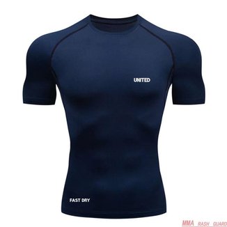 Camisa de compressão térmica Manga Curta United Pro Proteção Solar FPS 50+ Rash Guard