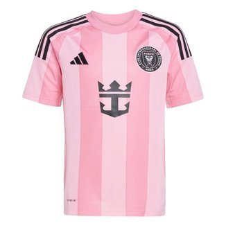 Camisa Infantil Inter Miami CF 25/26 Messi 10 Rosa e Preto Adidas