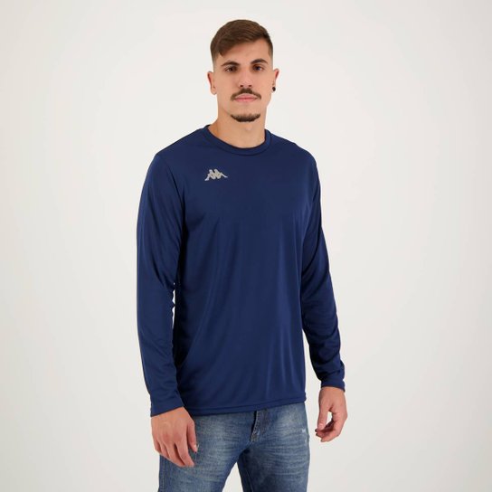 Camisa Kappa Medena UV40+ Manga Longa Marinho