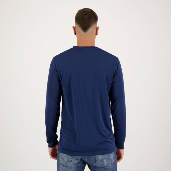 Camisa Kappa Medena UV40+ Manga Longa Marinho