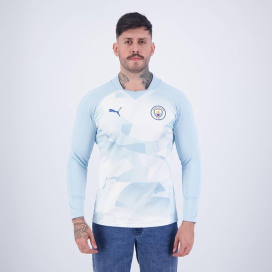 Camisa Manchester City 24/25 Pré-Jogo Puma Manga Longa Masculina