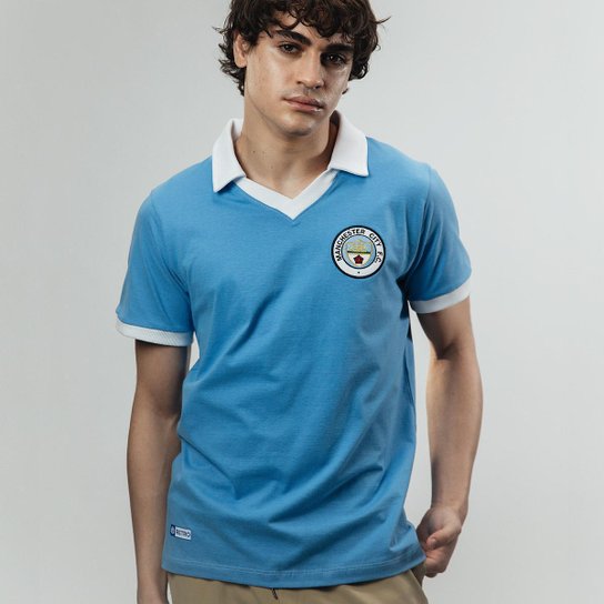 Camisa Manchester City Retrô Anos 70 Masculina