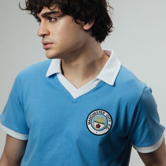 Camisa Manchester City Retrô Anos 70 Masculina