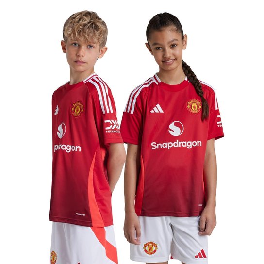 Camisa Manchester United Infantil Adidas Home Torcedor 24/25 s/n°