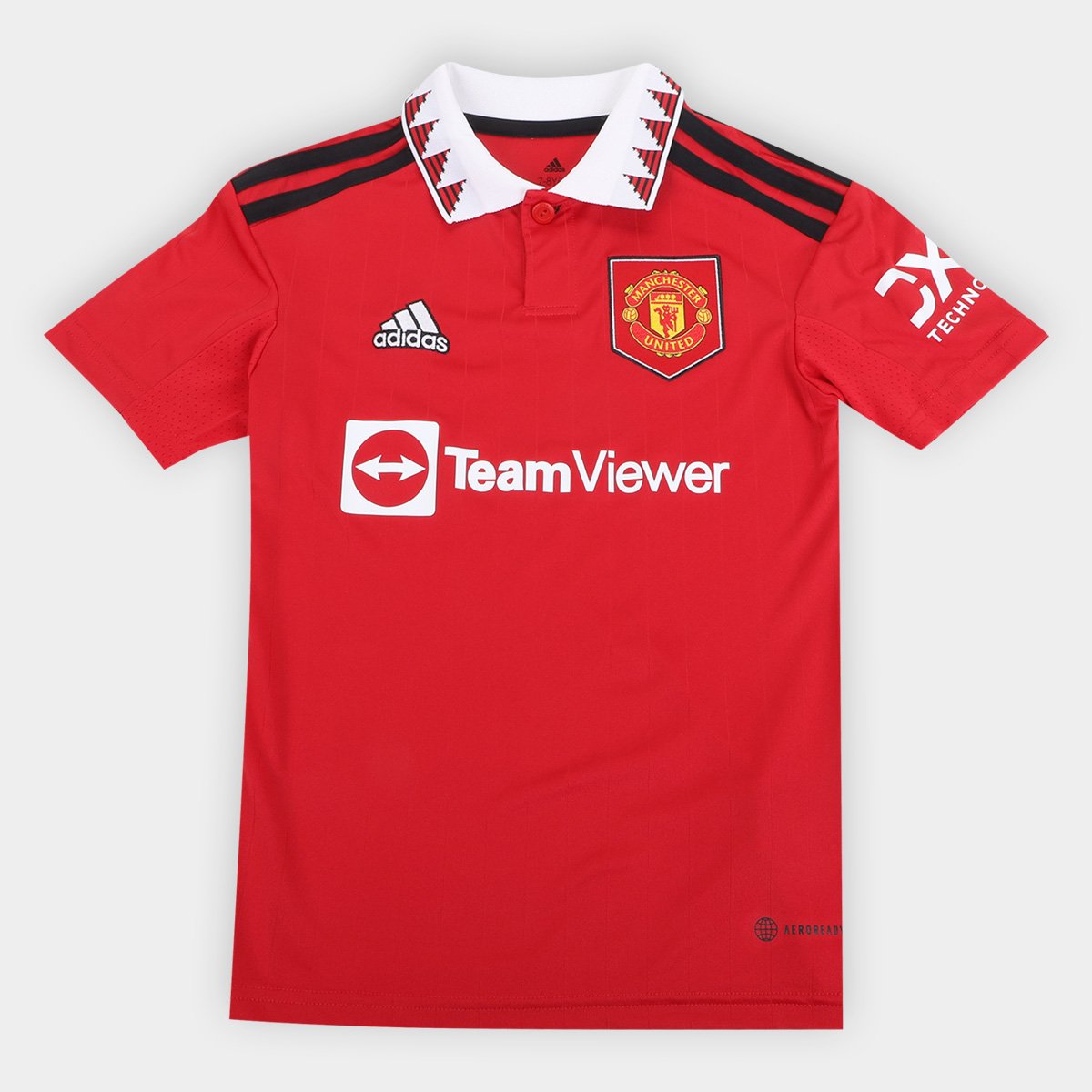 Camisa Manchester United Juvenil Home 22/23 s/n° Torcedor Adidas