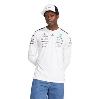 Camisa Manga Longa Mercedes - Amg Petronas Fórmula 1 Team White Driver Masculina