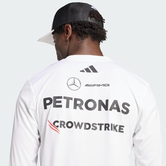 Camisa Manga Longa Mercedes - Amg Petronas Fórmula 1 Team White Driver Masculina