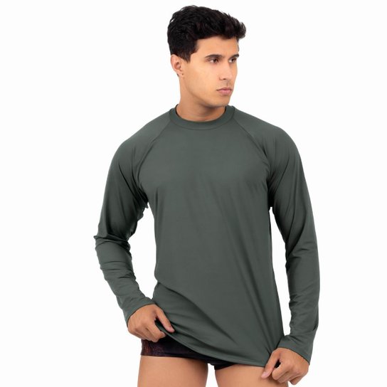 Camisa Masculina Térmica Segunda Pele Praia Surf Proteção Uv