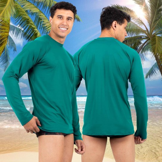 Camisa Masculina Térmica Segunda Pele Praia Surf Proteção Uv