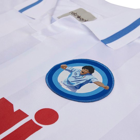 Camisa Napoli Retrô 1986 Maradona Branca Masculina